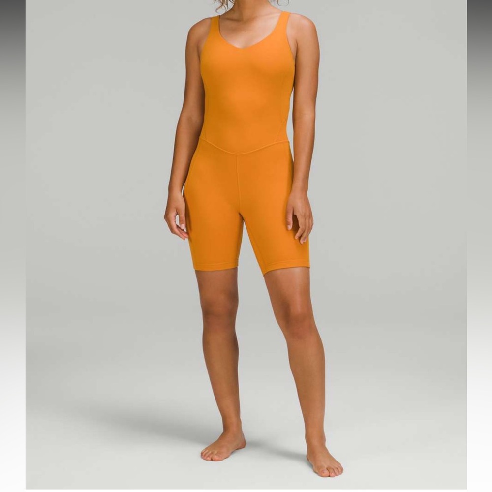 Lululemon Align Bodysuit 8” inseam size 2 in autumn orange